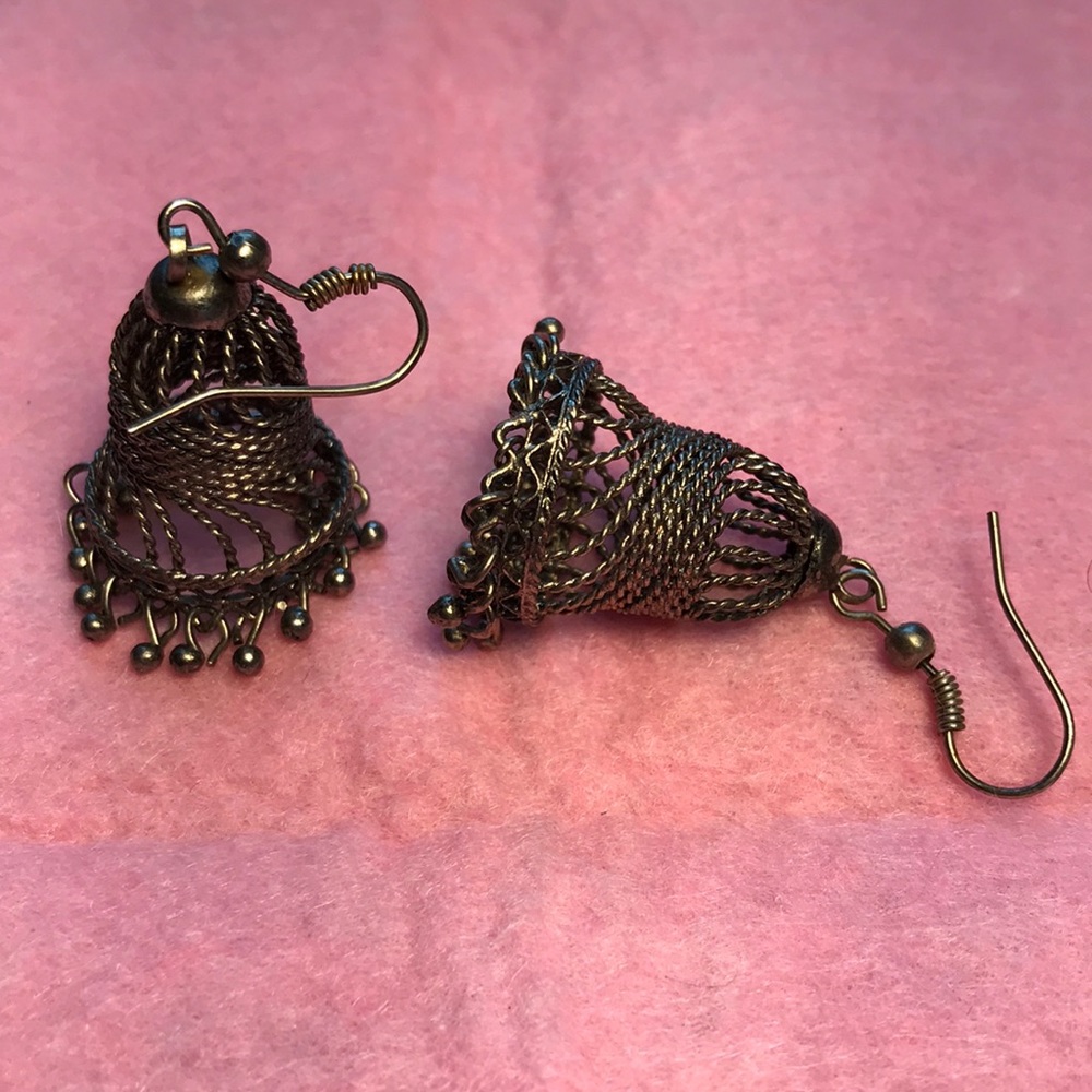 Vintage filigree bell earrings